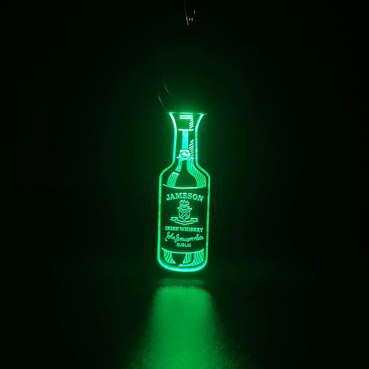 Jameson Bottle Led Light Acrylic Keychain , Christmas Tree Ornament 1