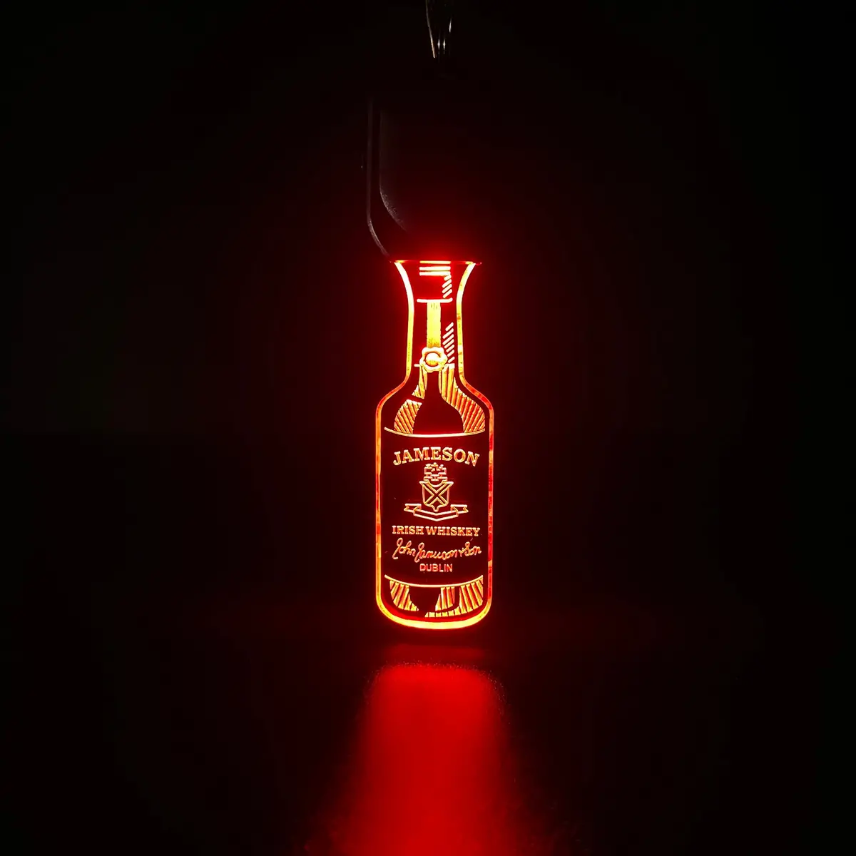 Jameson Bottle Led Light Acrylic Keychain , Christmas Tree Ornament 2