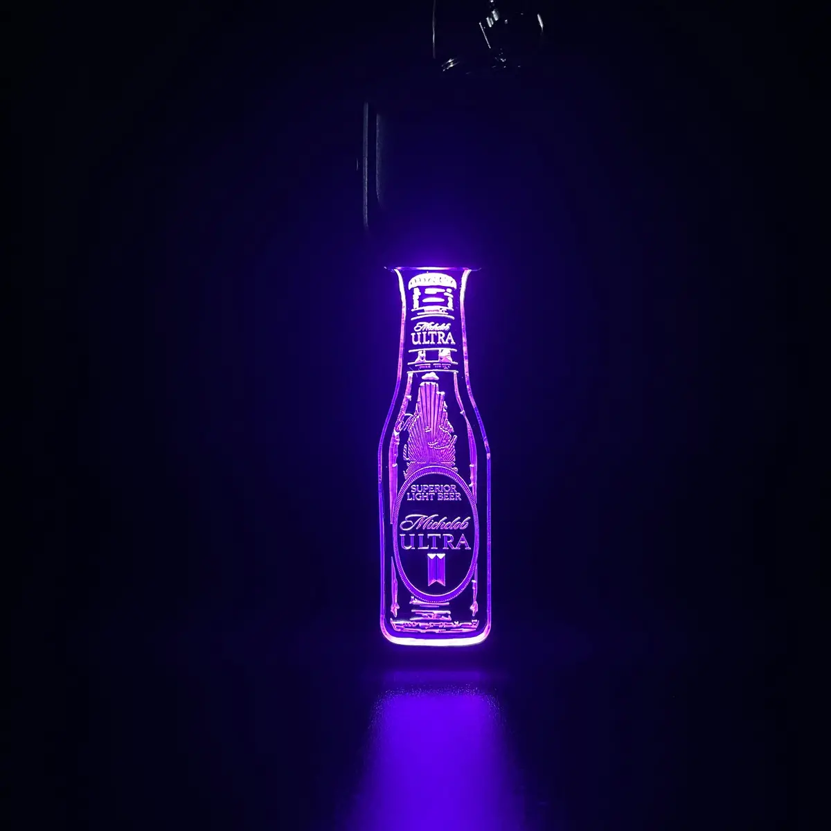 Michelob Ultra Bottle Led Light Acrylic Keychain , Christmas Tree Ornament 1
