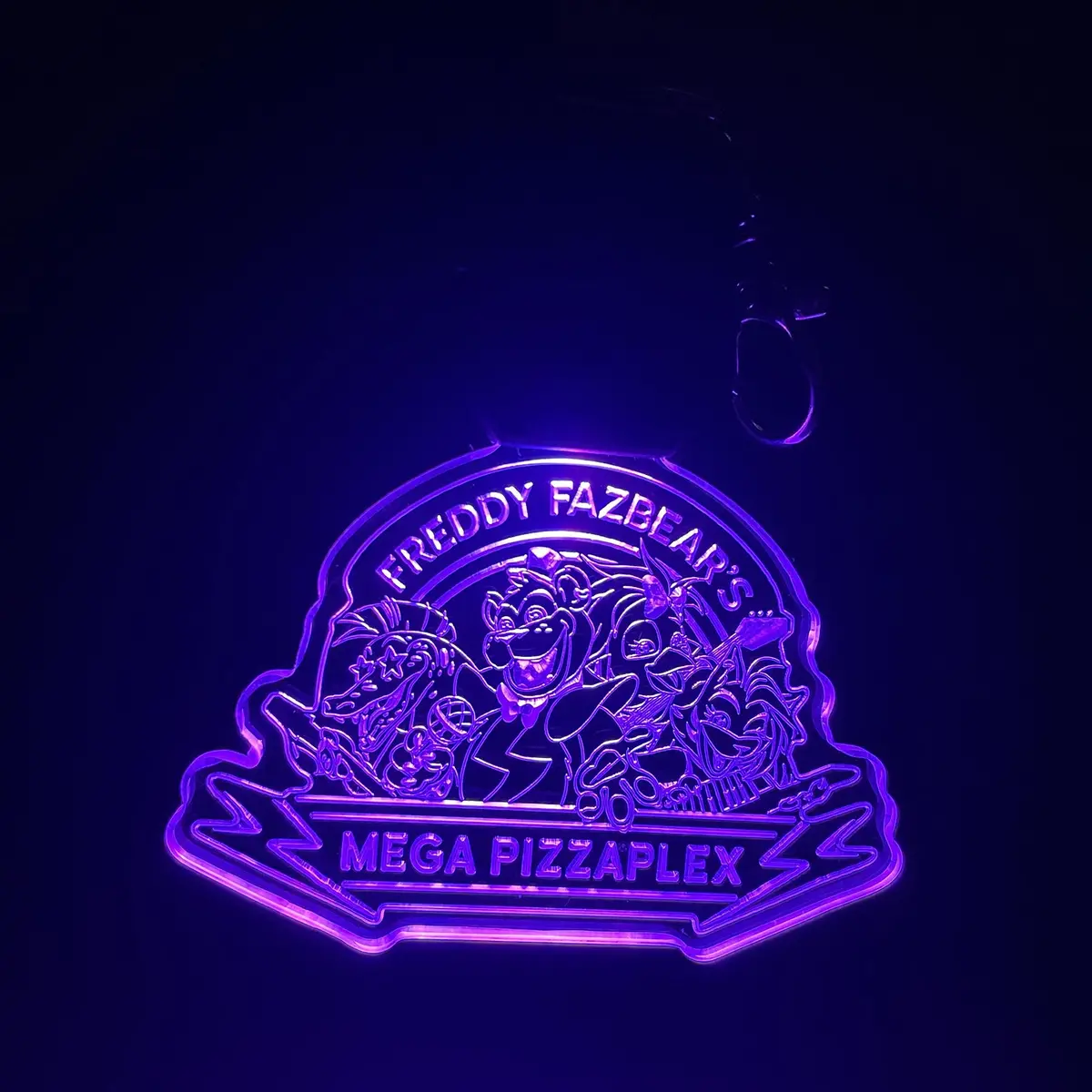 Five Nights At Freddys Mega Pizzaplex Led Light Acrylic Keychain , Christmas Tree Ornament 1