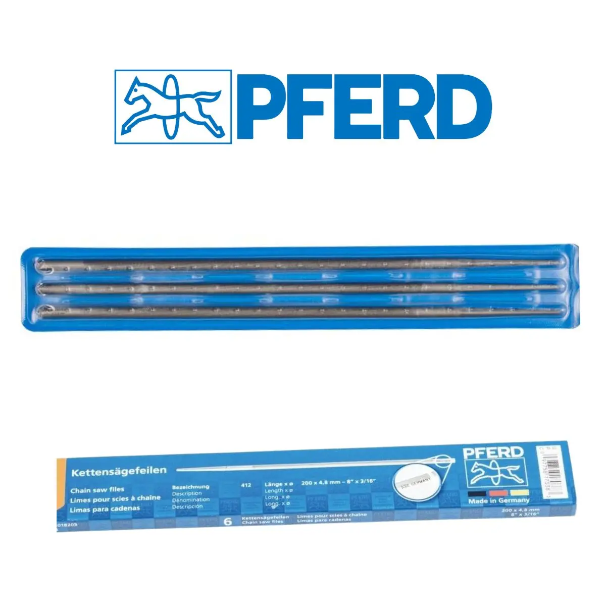 Pferd® Chainsaw Round Files 3-Pack Assorted Sizes (Germany) 1