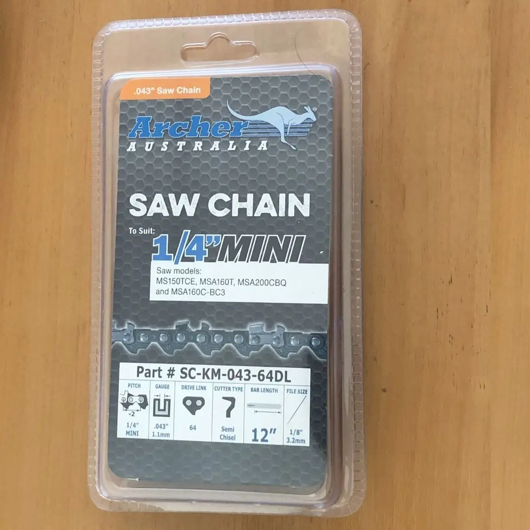 Archer Chain Loop 64Dl 1/4"P .043" Semi Chisel 1