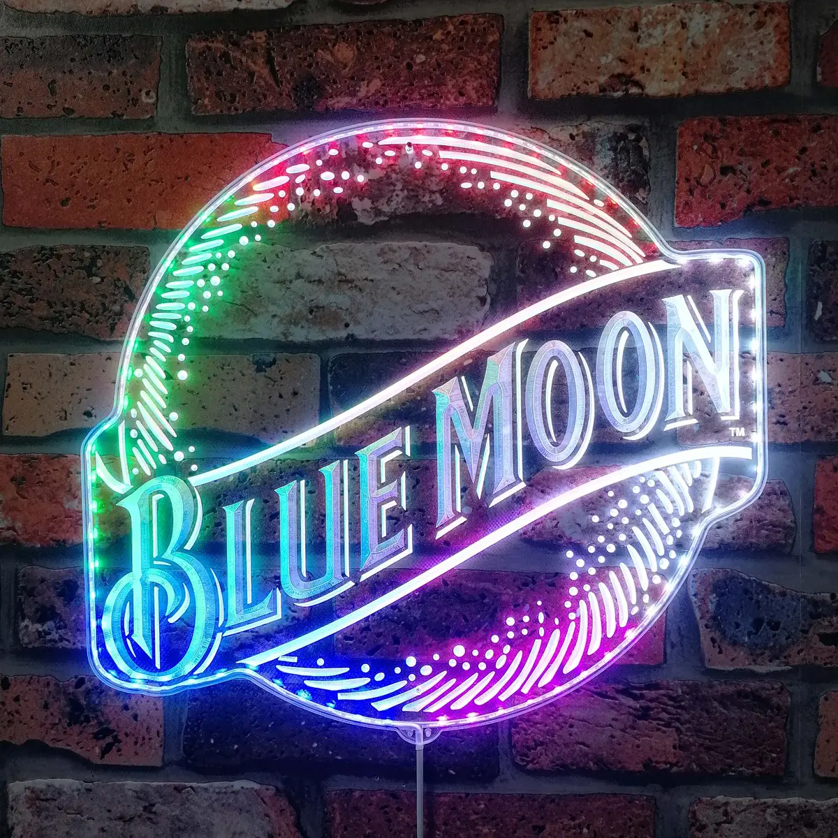 Blue Moon Beer Neon Led Sign With Dynamic Rgb Colors 1