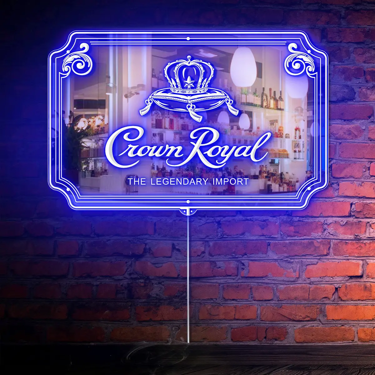 Crown Royal Rgb Led Neon Sign With Elegant Mirror Backing  - Perfect For Bars & Home Decor 1