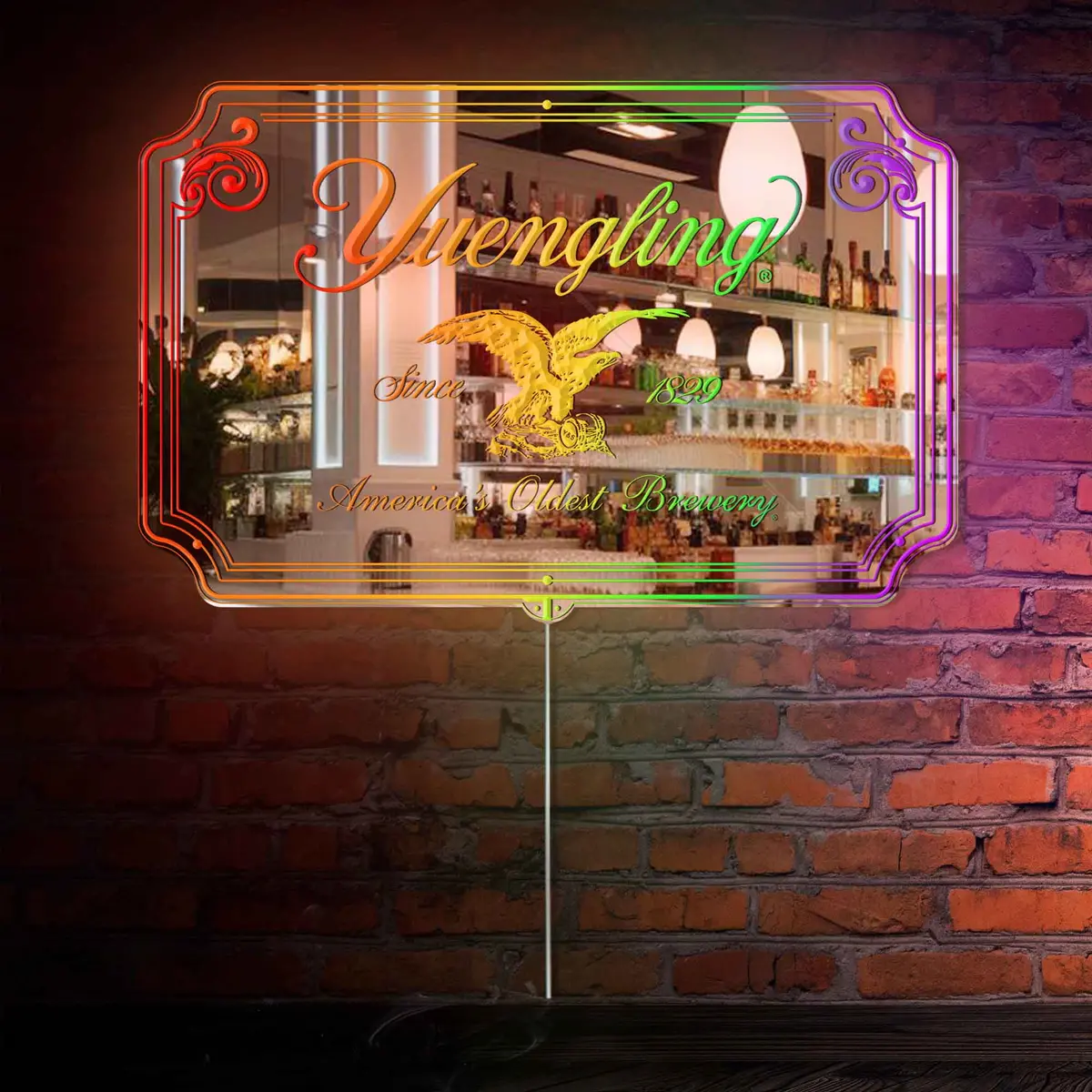 Yuengling Beer Rgb Led Neon Sign With Elegant Mirror Backing - Perfect For Bars & Home Decor 2