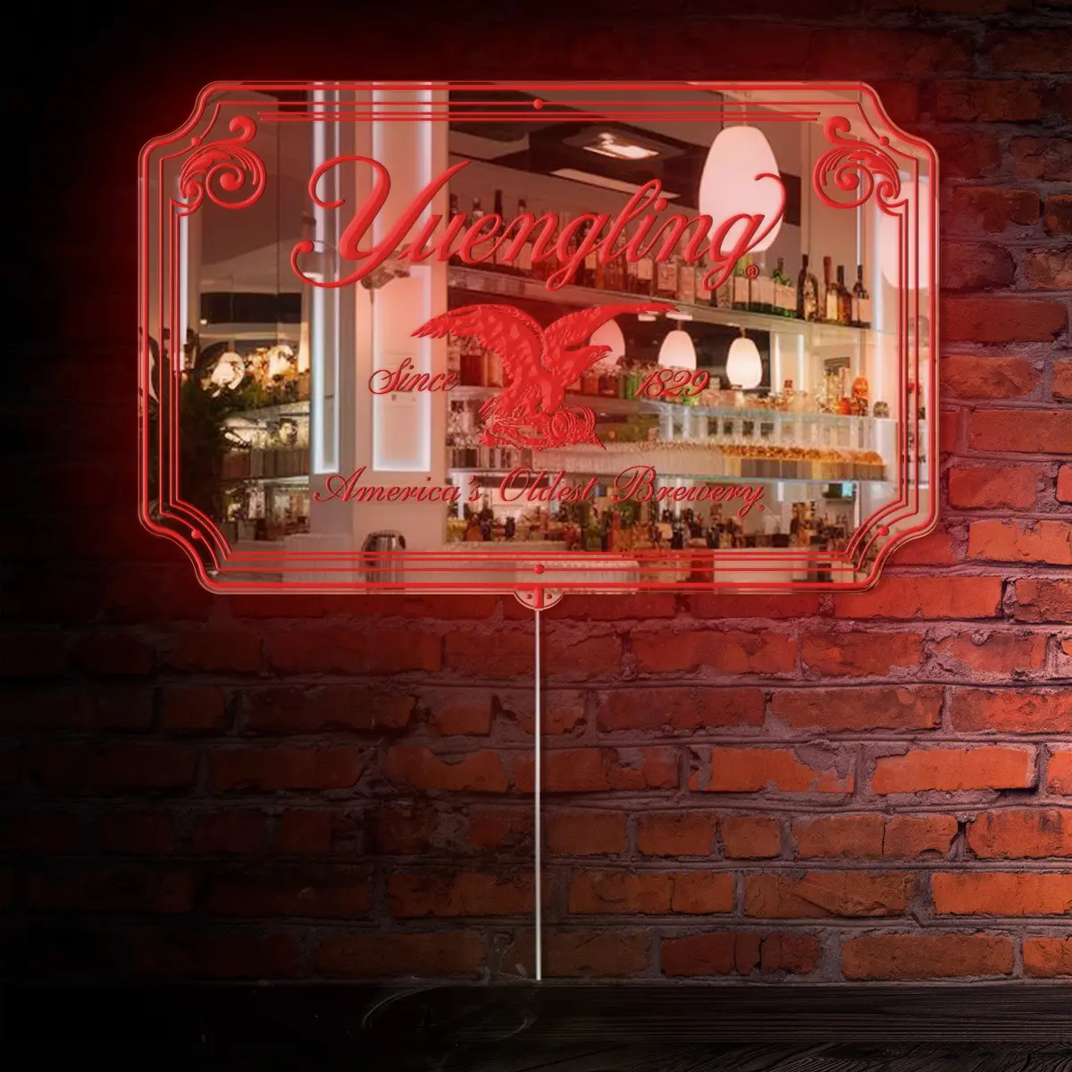 Yuengling Beer Rgb Led Neon Sign With Elegant Mirror Backing - Perfect For Bars & Home Decor 3