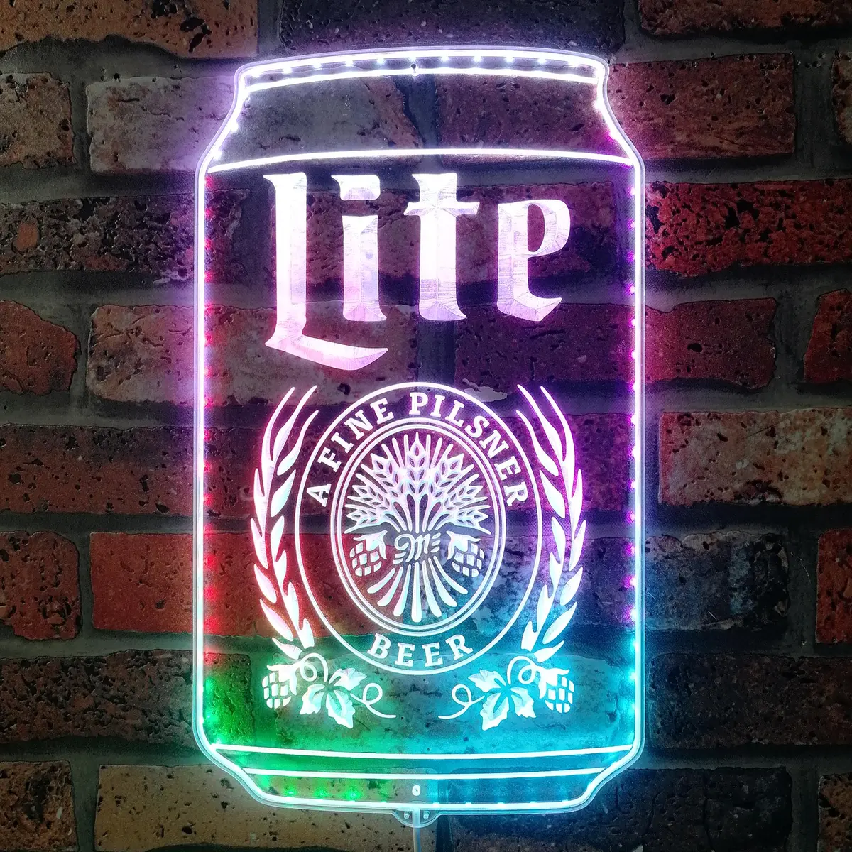Miller Lite Beer Bar Neon Rgb Edge Lit Led Sign 2