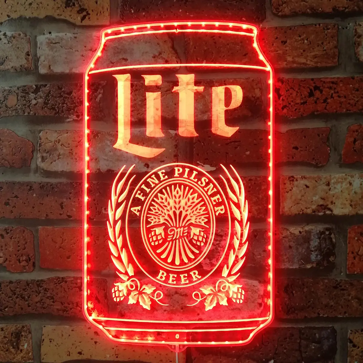 Miller Lite Beer Bar Neon Rgb Edge Lit Led Sign 4