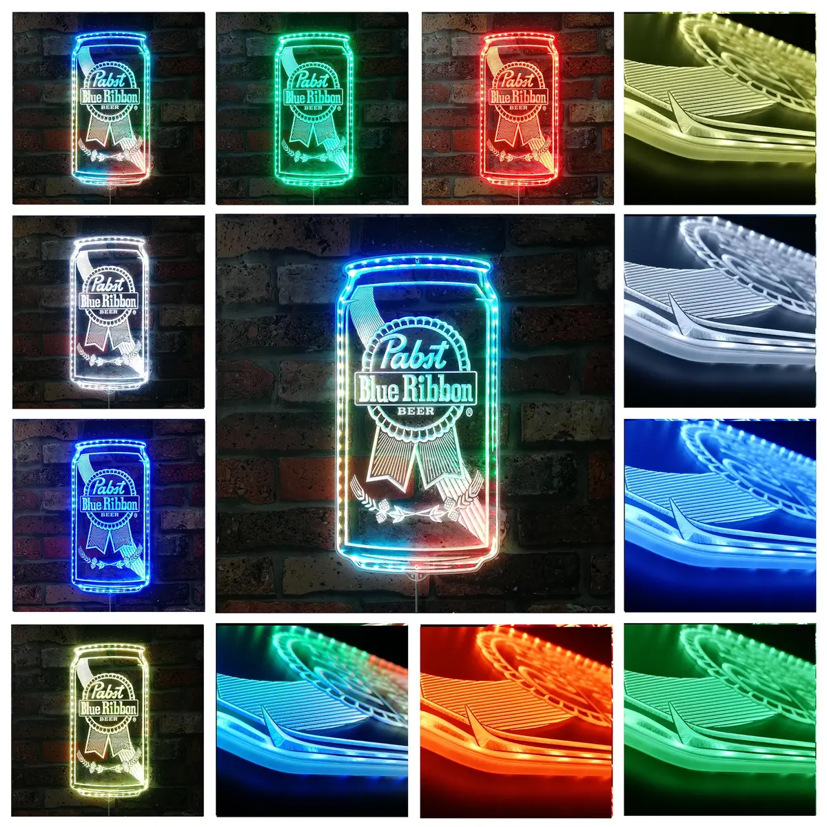Pabst Blue Ribbon Pbr Neon Rgb Edge Lit Led Sign 2
