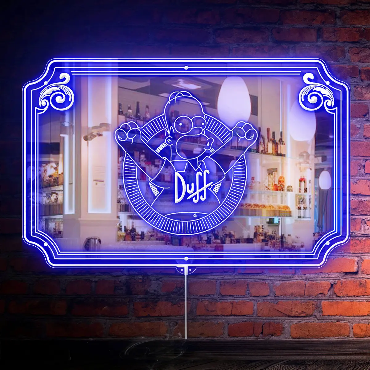 Duff Beer Simpson Rgb Led Neon Sign With Elegant Mirror Backing 1
