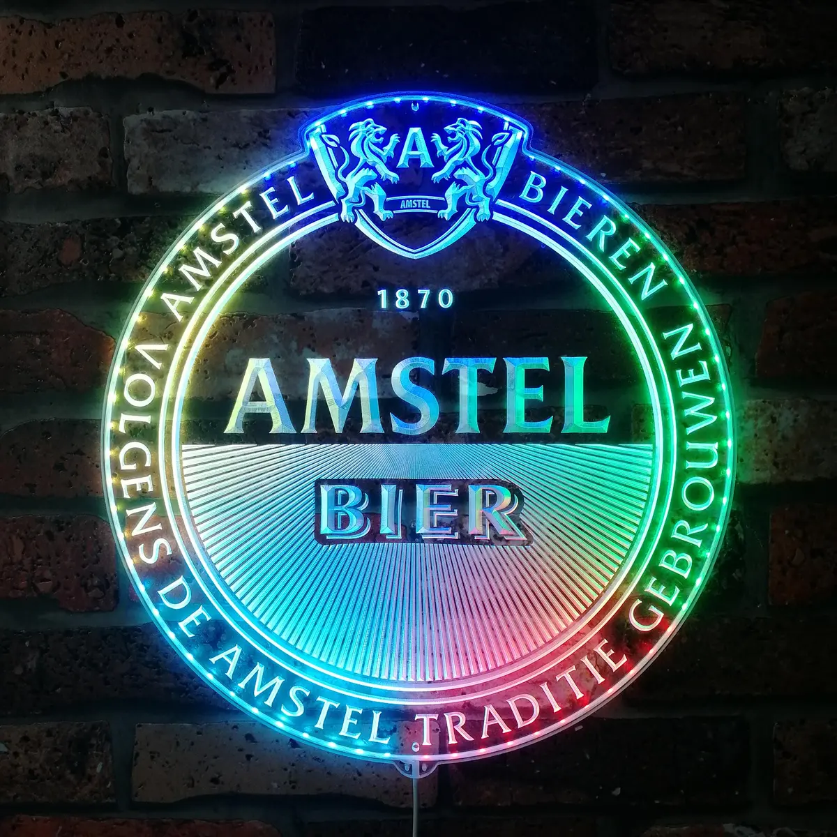 Amstel Bier Brewery Bar Rgb Edge Lit Led Sign 1