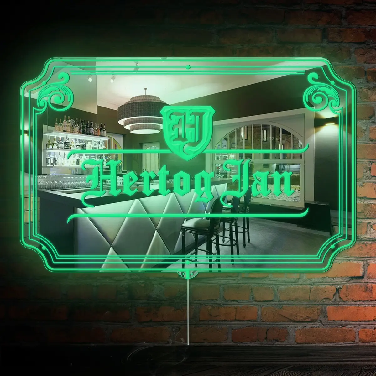 Hertog Jan  Rgb Led Neon Sign With Elegant Mirror Backing 1
