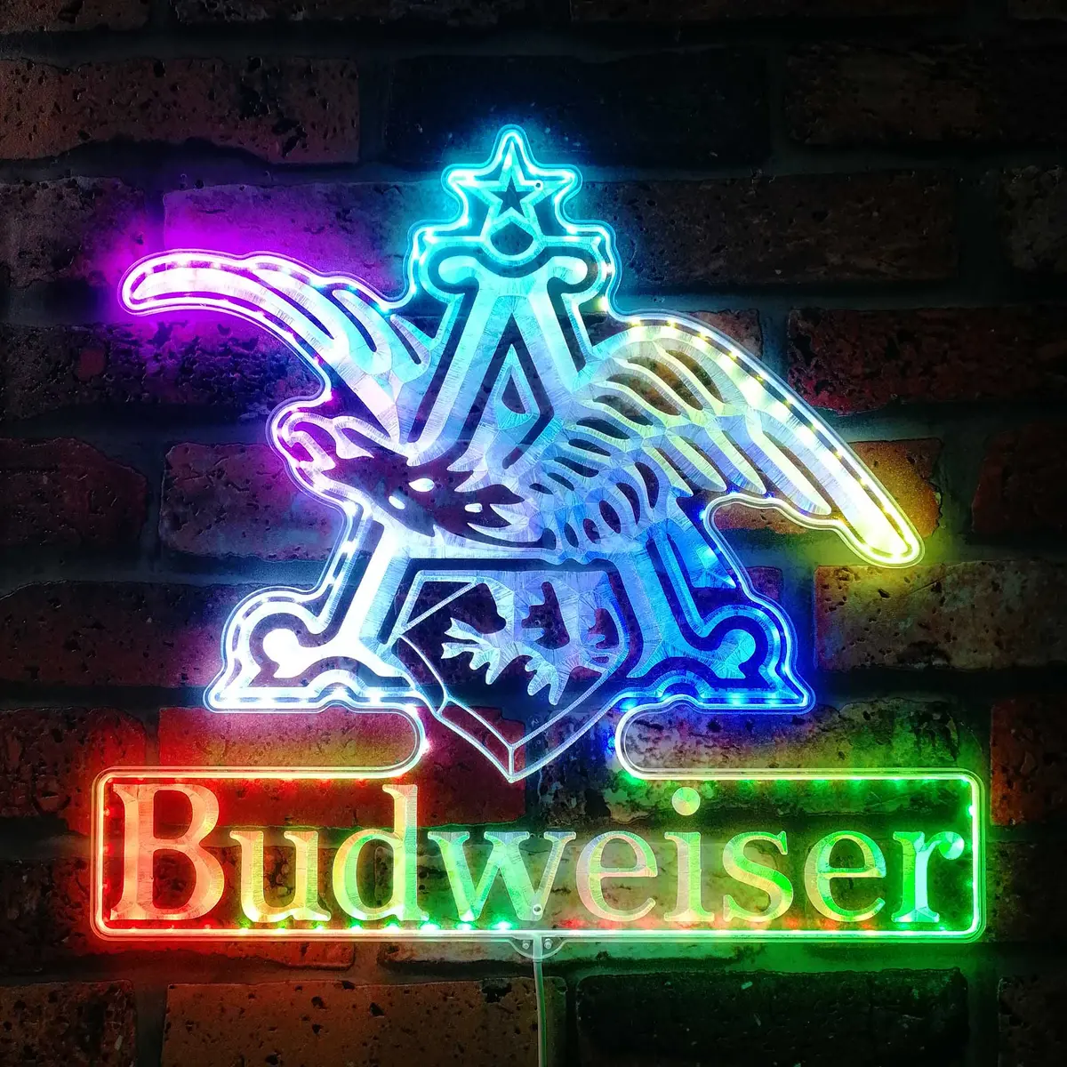 Budweiser Neon Led Sign With Dynamic Rgb Colors 1