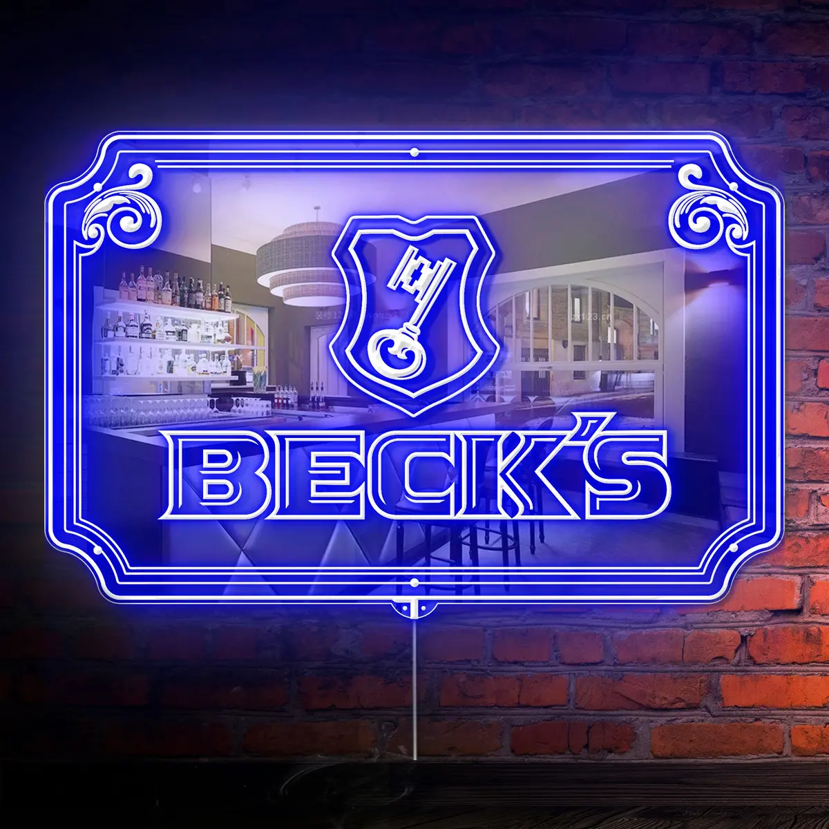 Beck's Rgb Led Neon Sign With Elegant Mirror Backing 1
