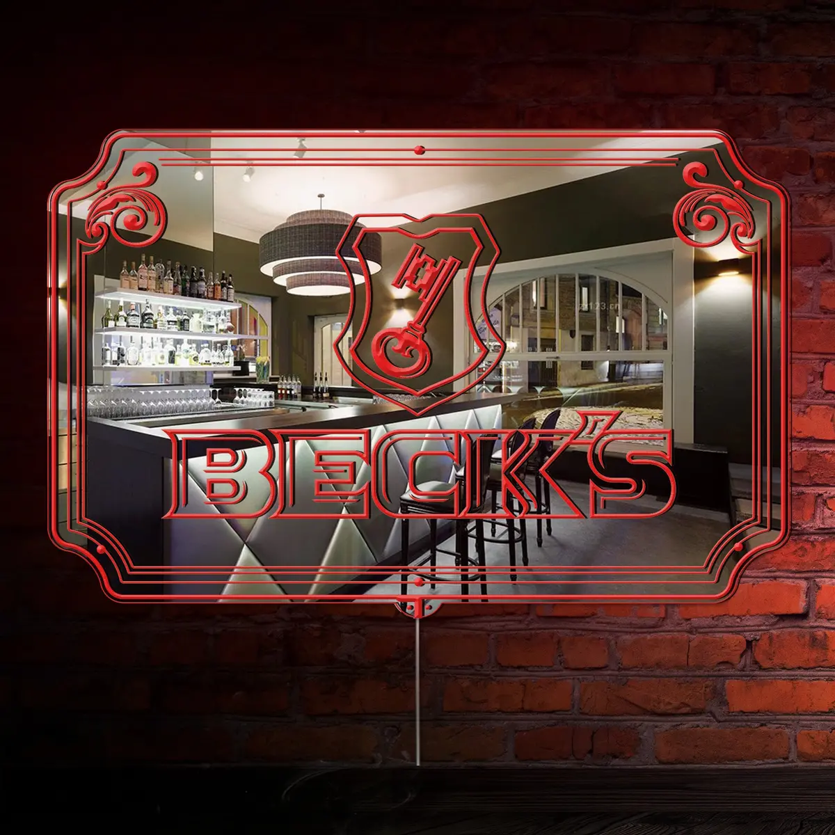 Beck's Rgb Led Neon Sign With Elegant Mirror Backing 2
