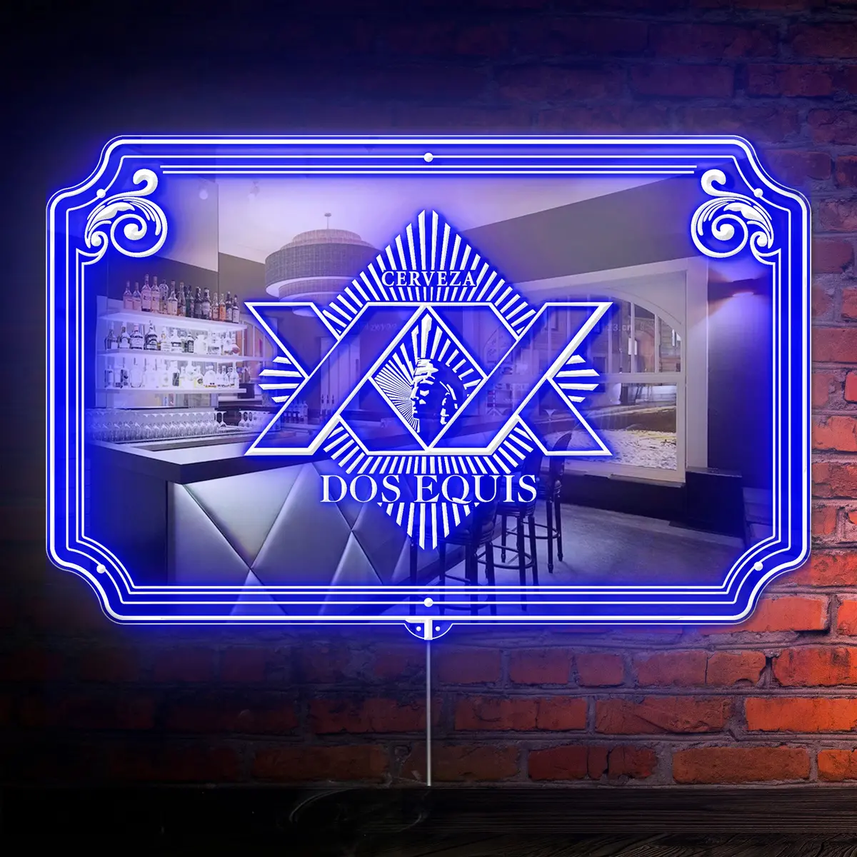 Xx Dos Equis Rgb Led Neon Sign With Elegant Mirror Backing 1