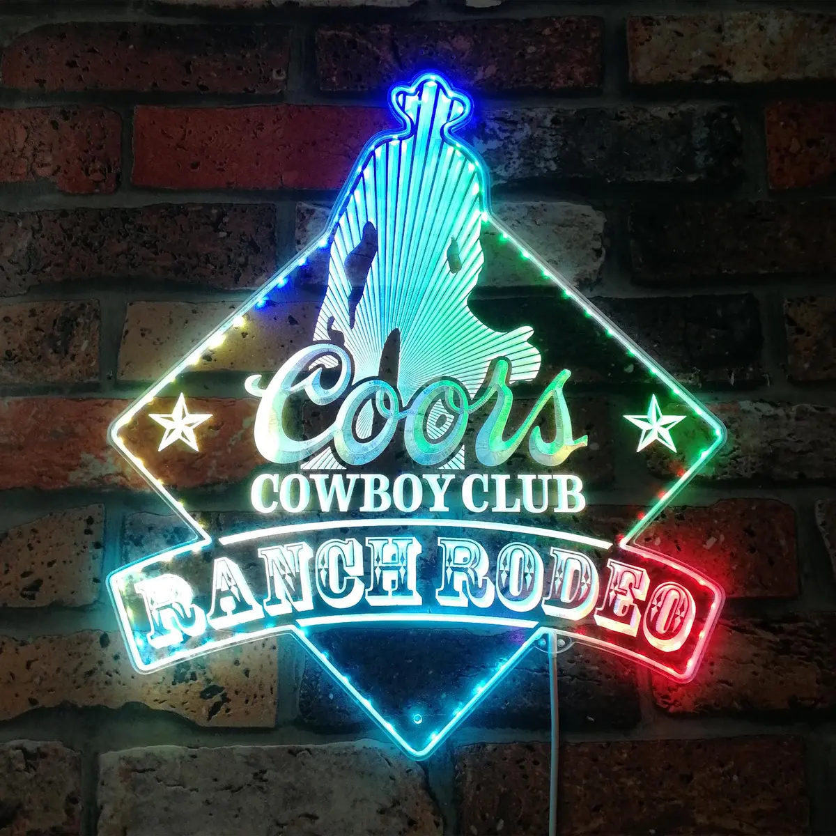 Coors Cowboy Club Ranch Rodeo Neon Led Sign With Dynamic Rgb Colors 1