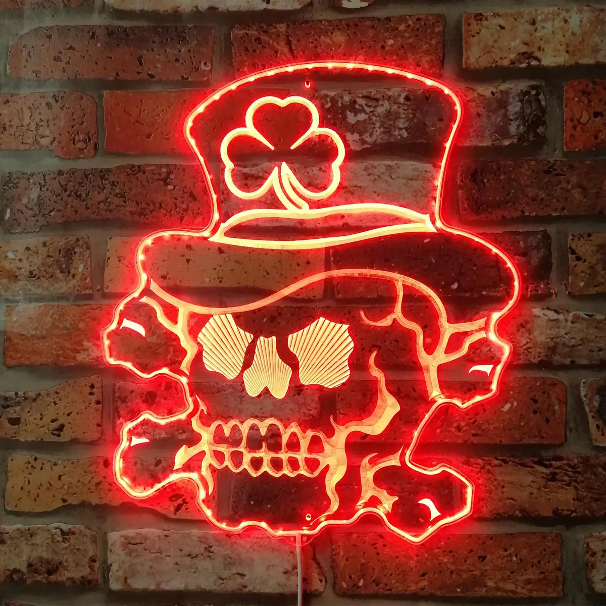 Irish Sugar Skull Neon Led Sign With Dynamic Rgb Colors 3