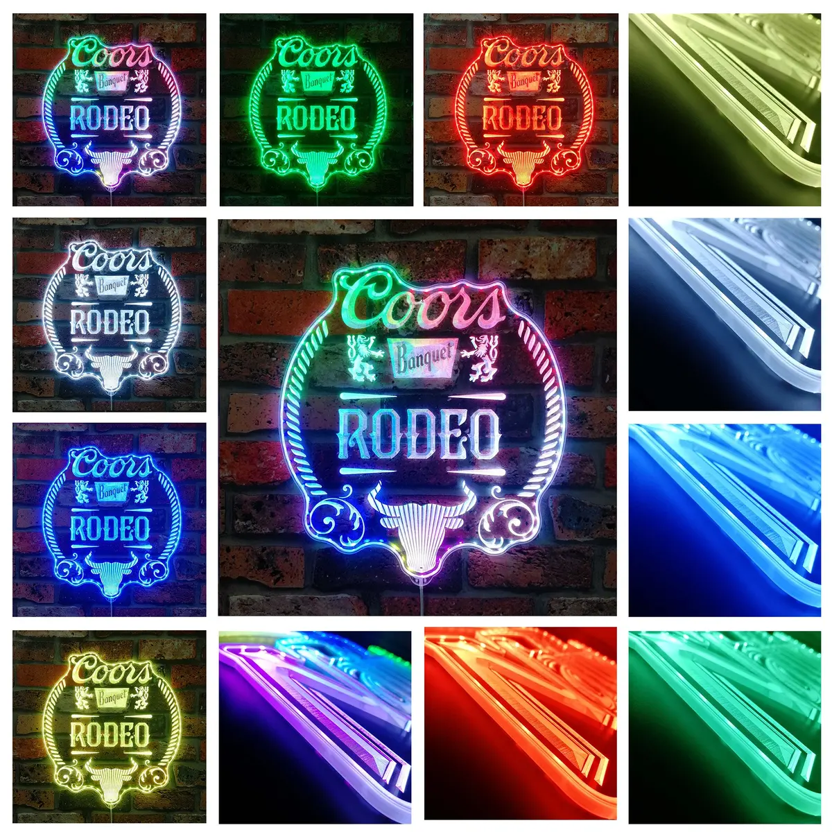 Coors Banquet Rodeo Neon Led Sign With Dynamic Rgb Colors 2