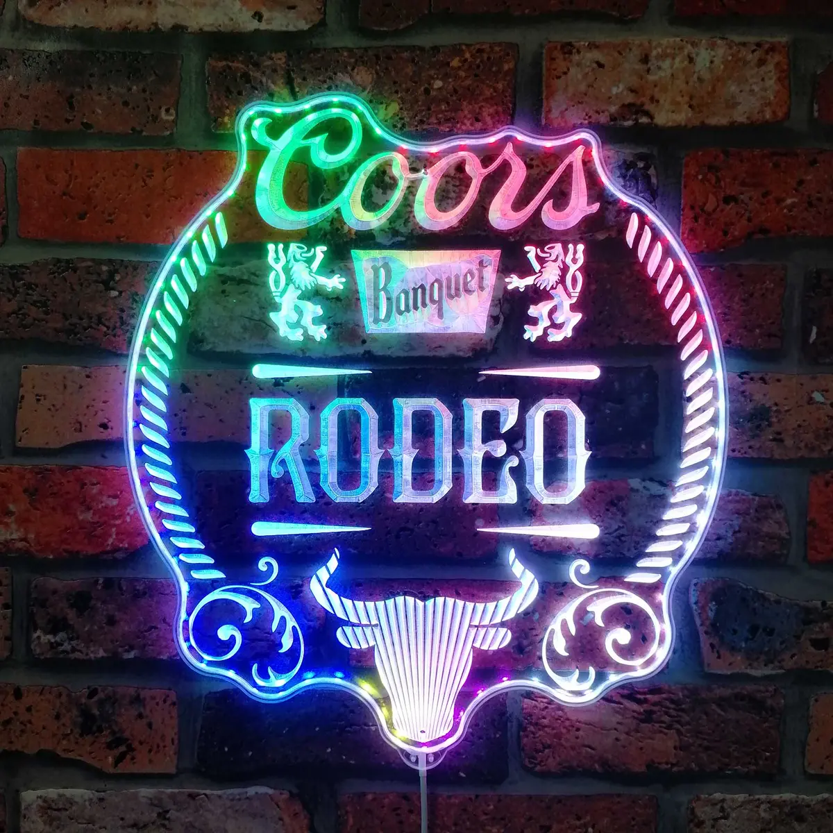 Coors Banquet Rodeo Neon Led Sign With Dynamic Rgb Colors 1