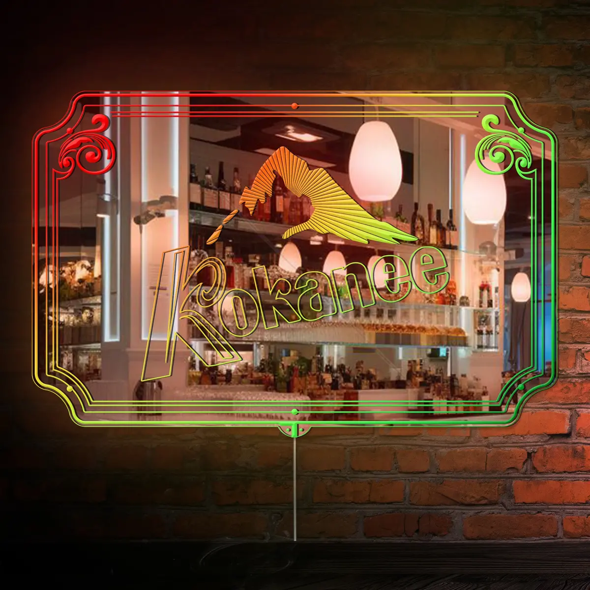 Kokanee Rgb Led Neon Sign With Elegant Mirror Backing 4