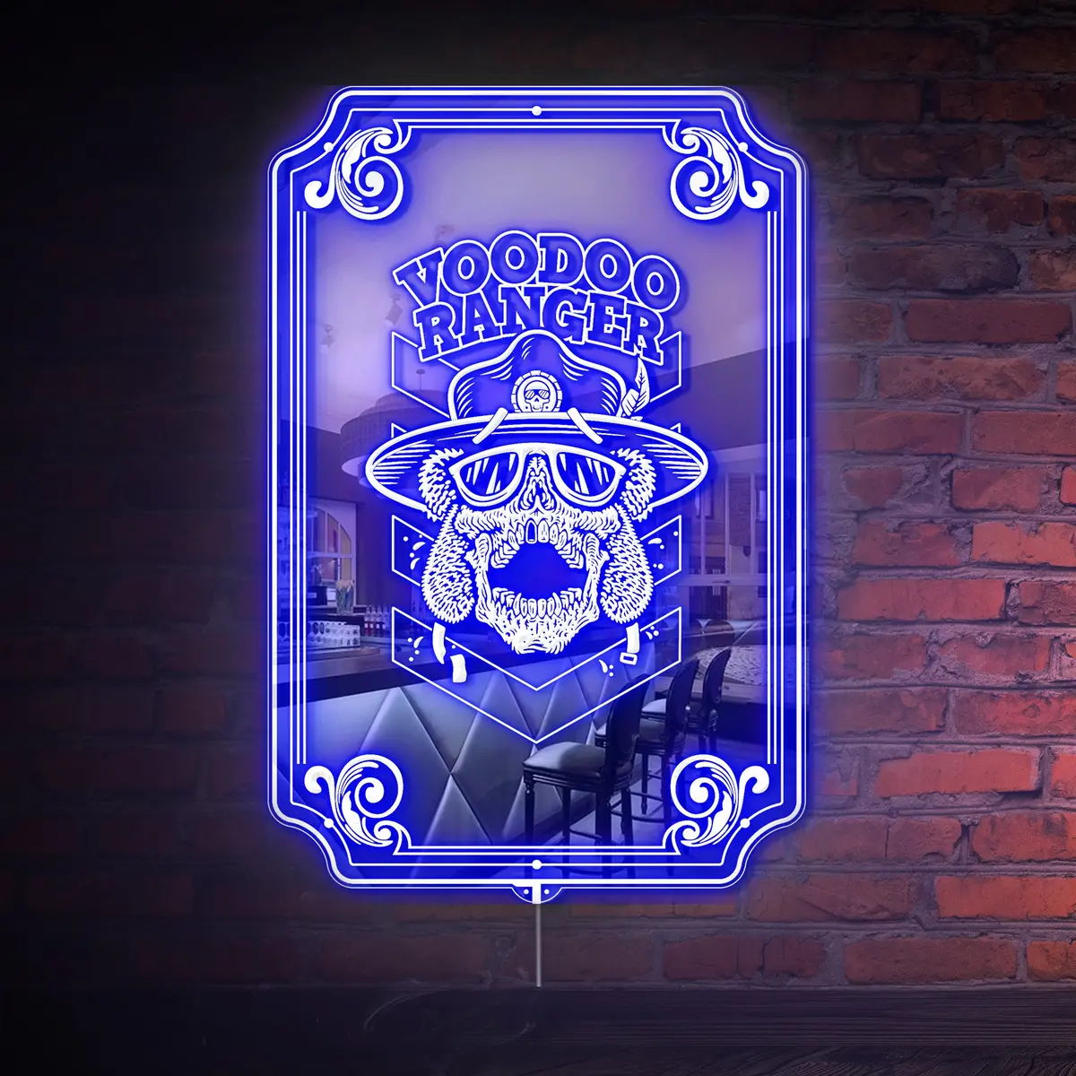 Voodoo Ranger Rgb Led Neon Sign With Elegant Mirror Backing 1