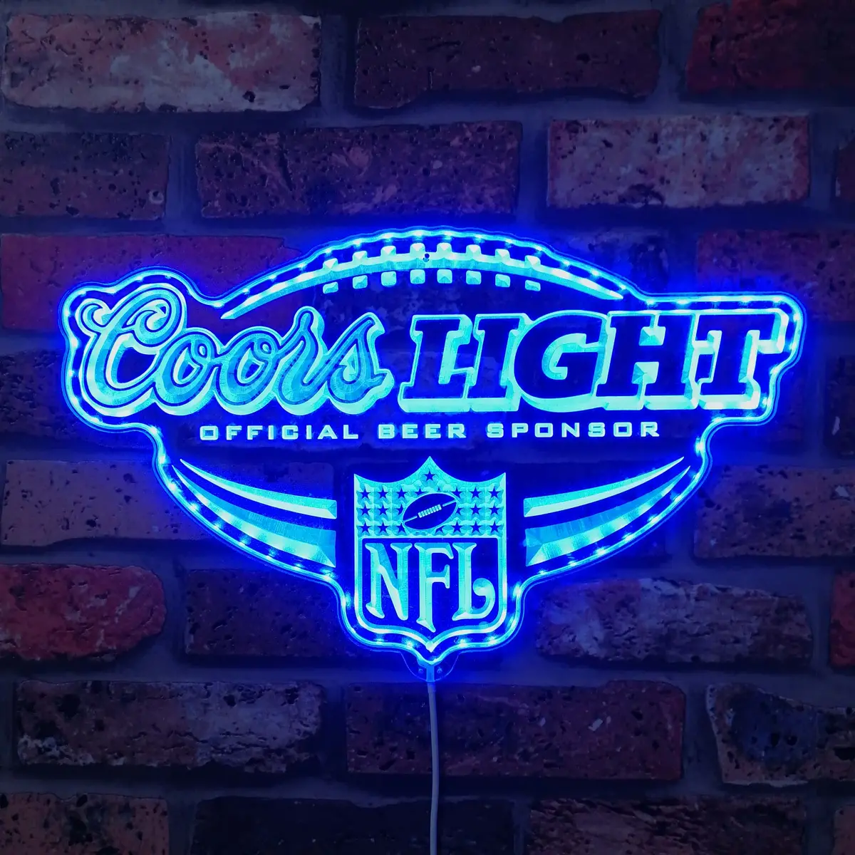 Coors Light Nfl Football Neon Led Sign With Dynamic Rgb Colors 4