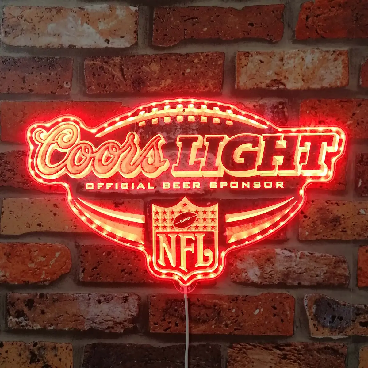 Coors Light Nfl Football Neon Led Sign With Dynamic Rgb Colors 3