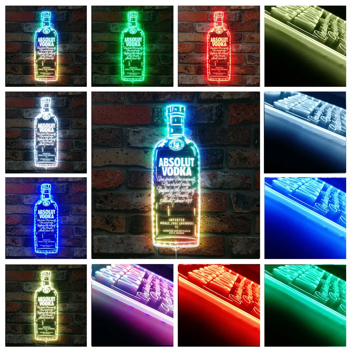 Absolut Vodka Neon Led Sign With Dynamic Rgb Colors 2