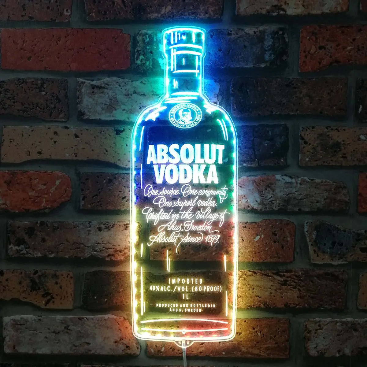 Absolut Vodka Neon Led Sign With Dynamic Rgb Colors 1