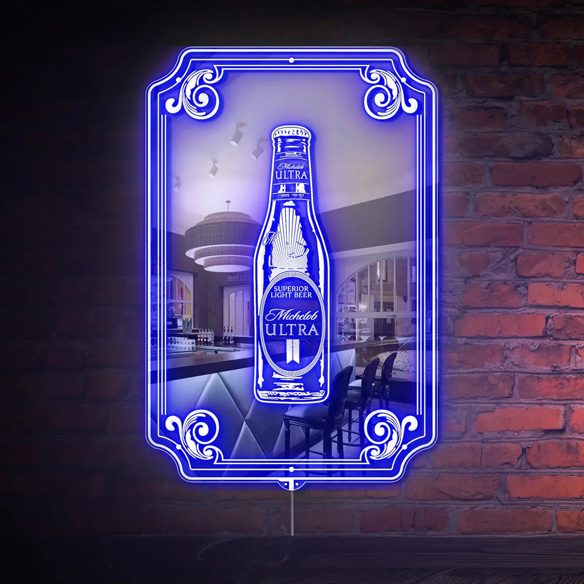 Michelob Ultra Rgb Led Neon Sign With Elegant Mirror Backing 1