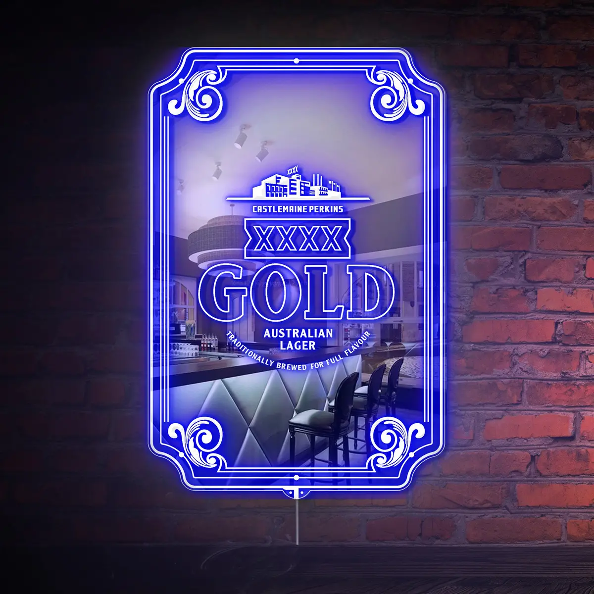 Xxxx Gold Lager Rgb Led Neon Sign With Elegant Mirror Backing 1