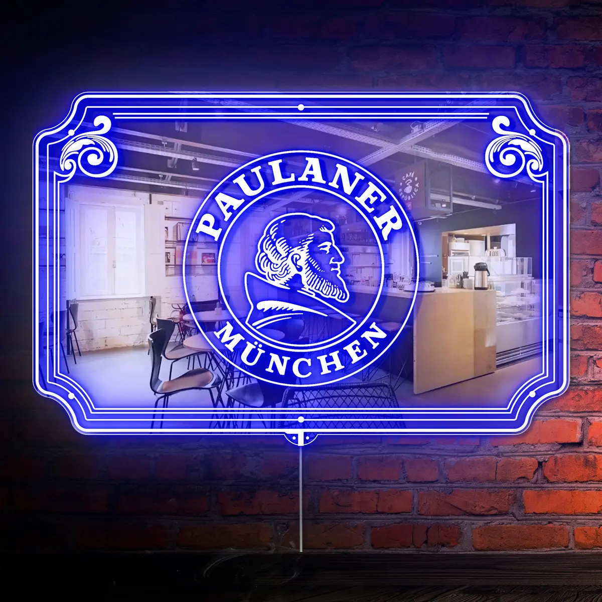 Paulaner Rgb Led Neon Sign With Elegant Mirror Backing 1