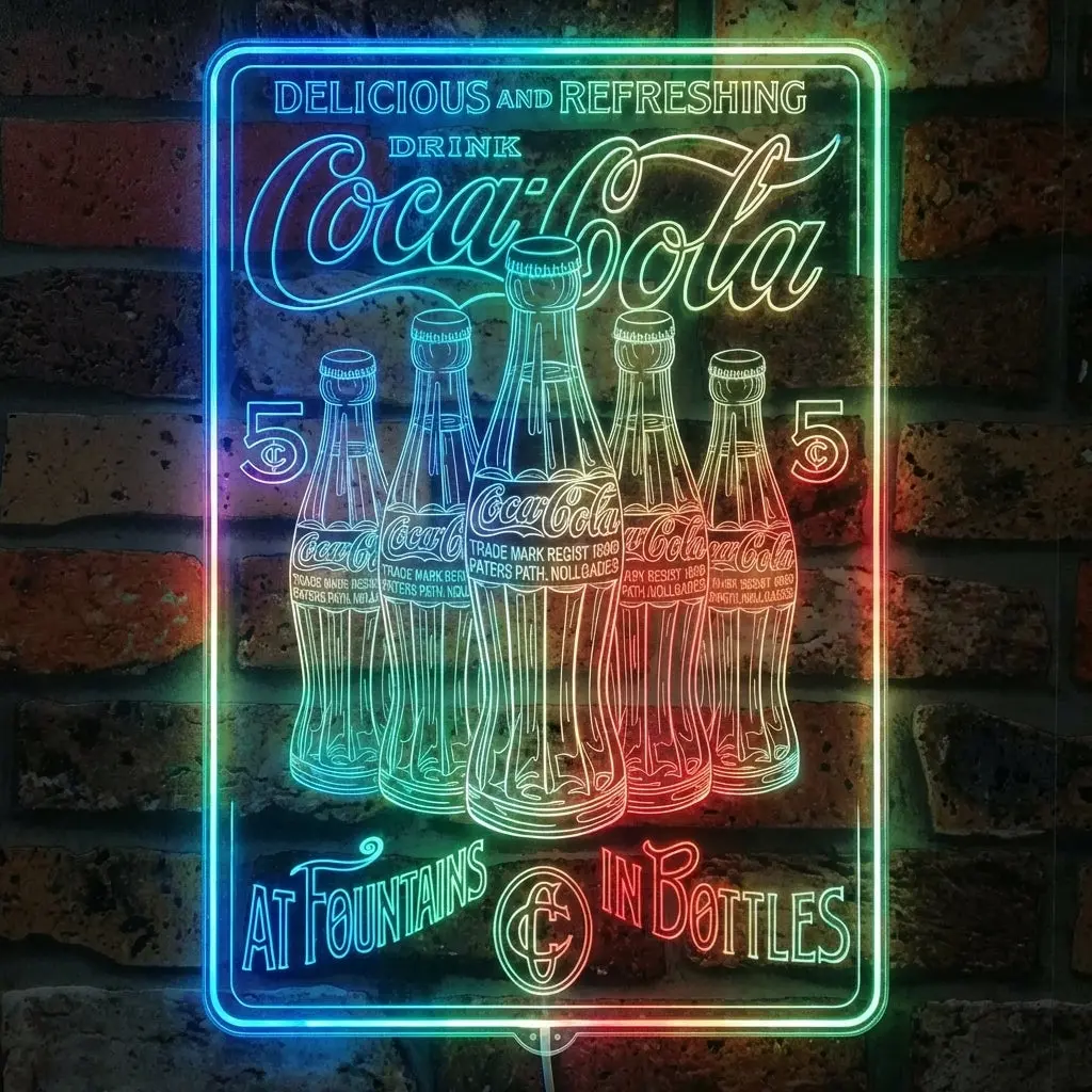 Coca Cola Classic Poster Neon Led Sign With Dynamic Rgb Colors 1