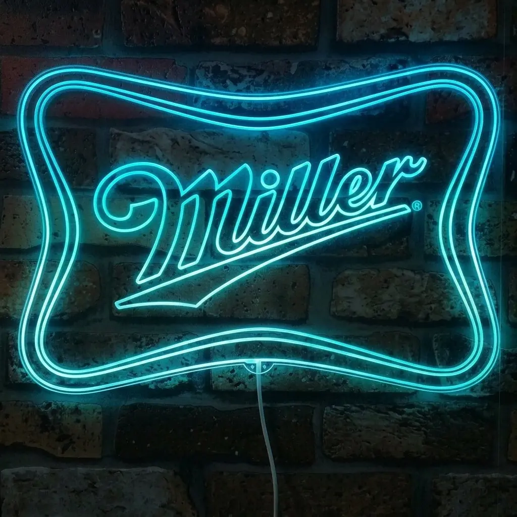 Miller Lite Soft Cross Logo Neon Led Sign With Dynamic Rgb Colors 3