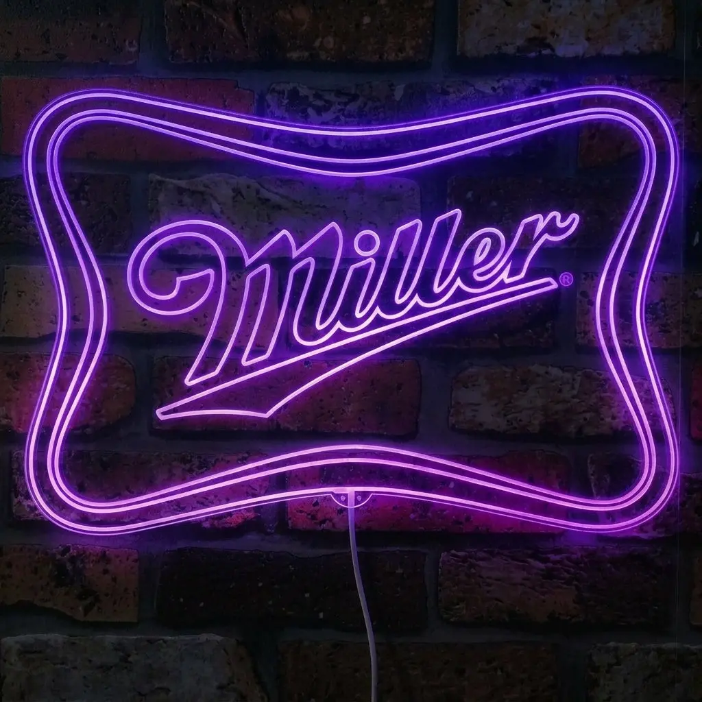 Miller Lite Soft Cross Logo Neon Led Sign With Dynamic Rgb Colors 2