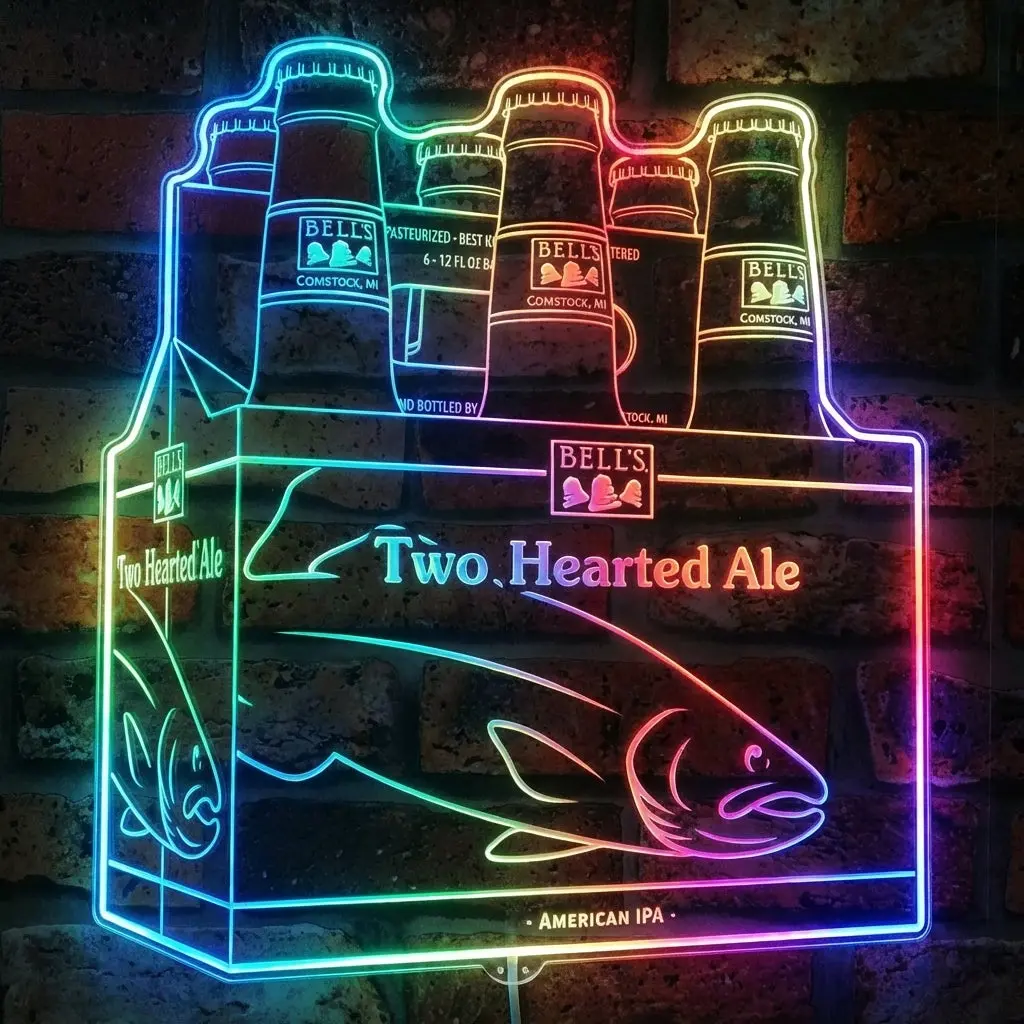 Two Hearted Ale 6 Bottles Neon Led Sign With Dynamic Rgb Colors 1