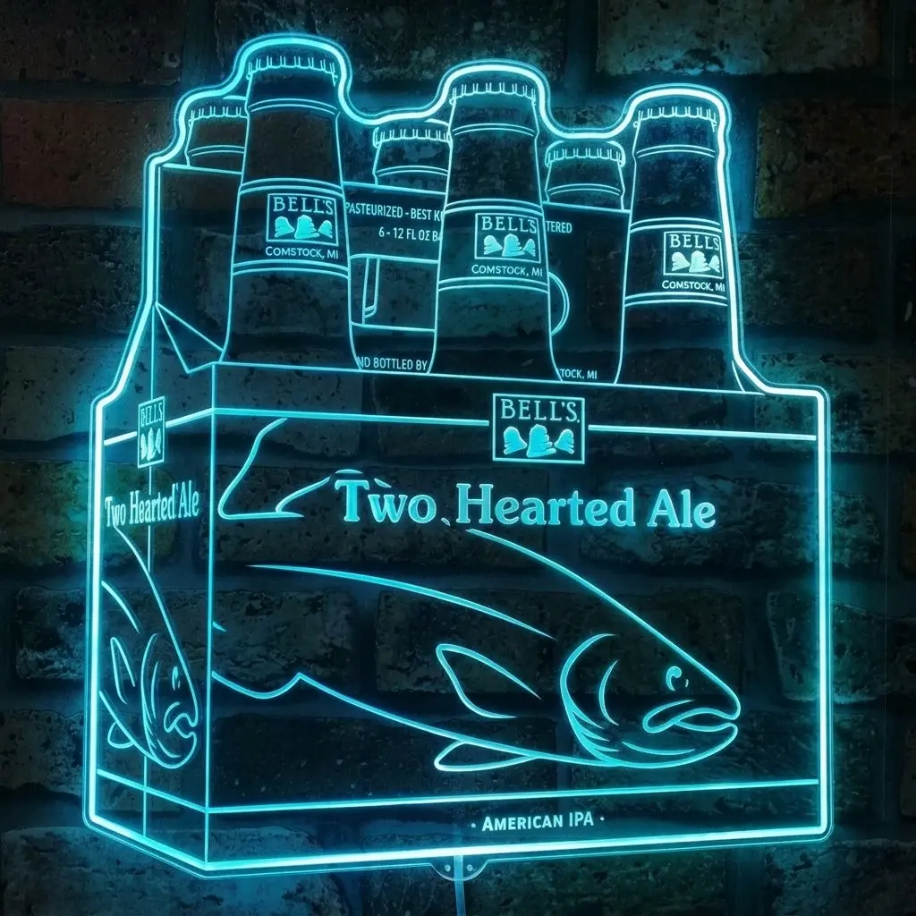 Two Hearted Ale 6 Bottles Neon Led Sign With Dynamic Rgb Colors 3