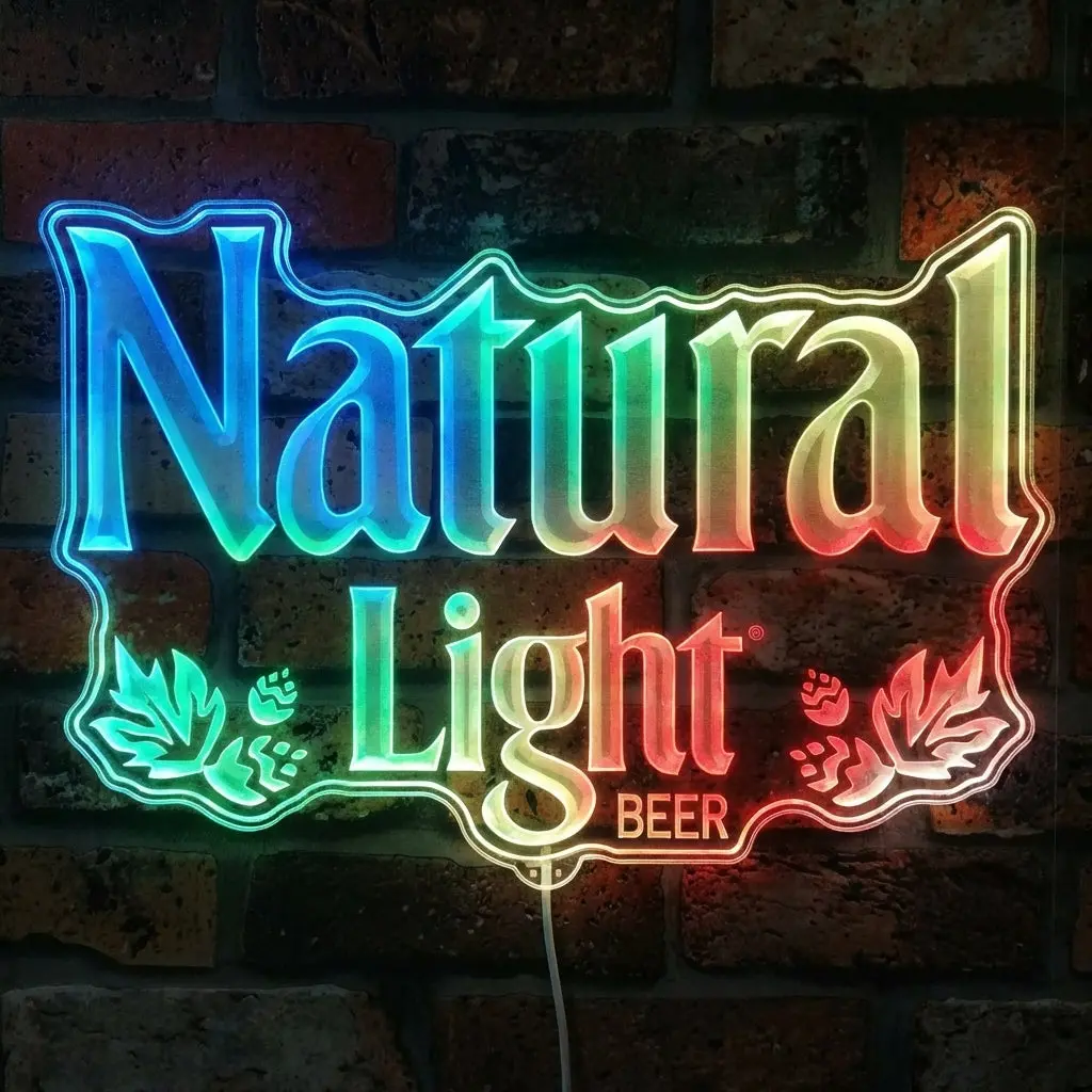 Natural Light Beer Neon Led Sign With Dynamic Rgb Colors 1