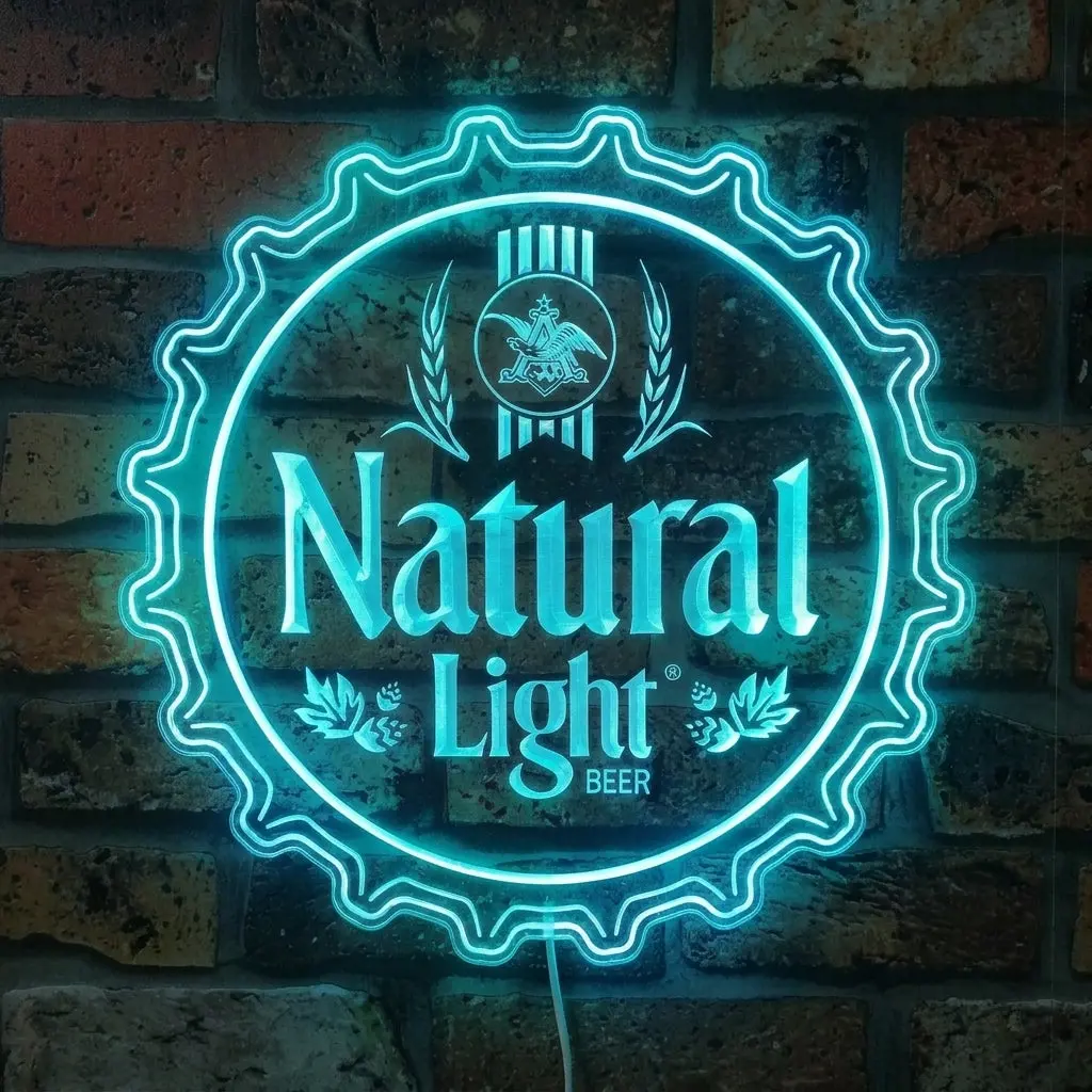 Natural Light Beer Bottle Cap Neon Led Sign With Dynamic Rgb Colors 2