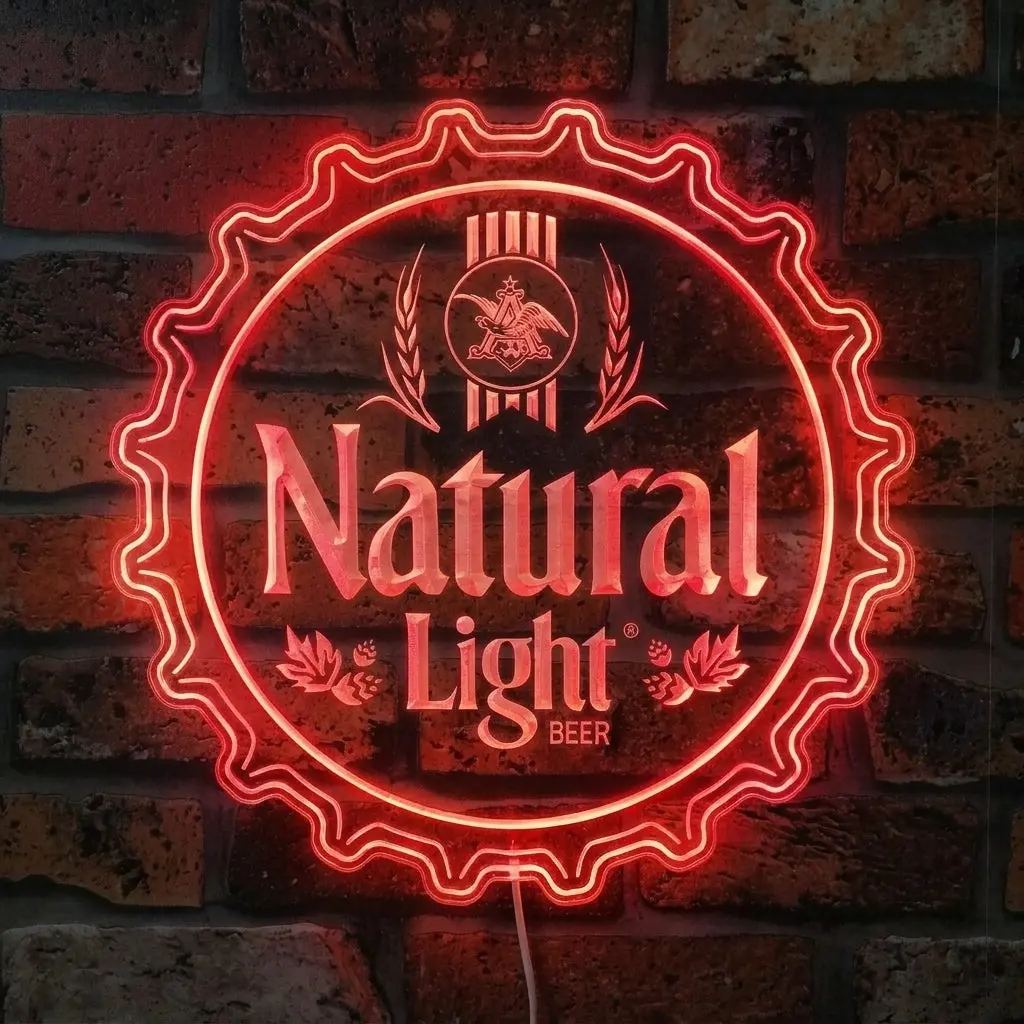 Natural Light Beer Bottle Cap Neon Led Sign With Dynamic Rgb Colors 3
