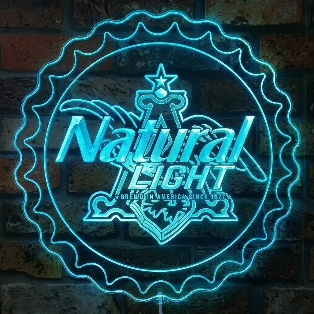 Natural Light Beer Bottle Cap Neon Led Sign With Dynamic Rgb Colors 2