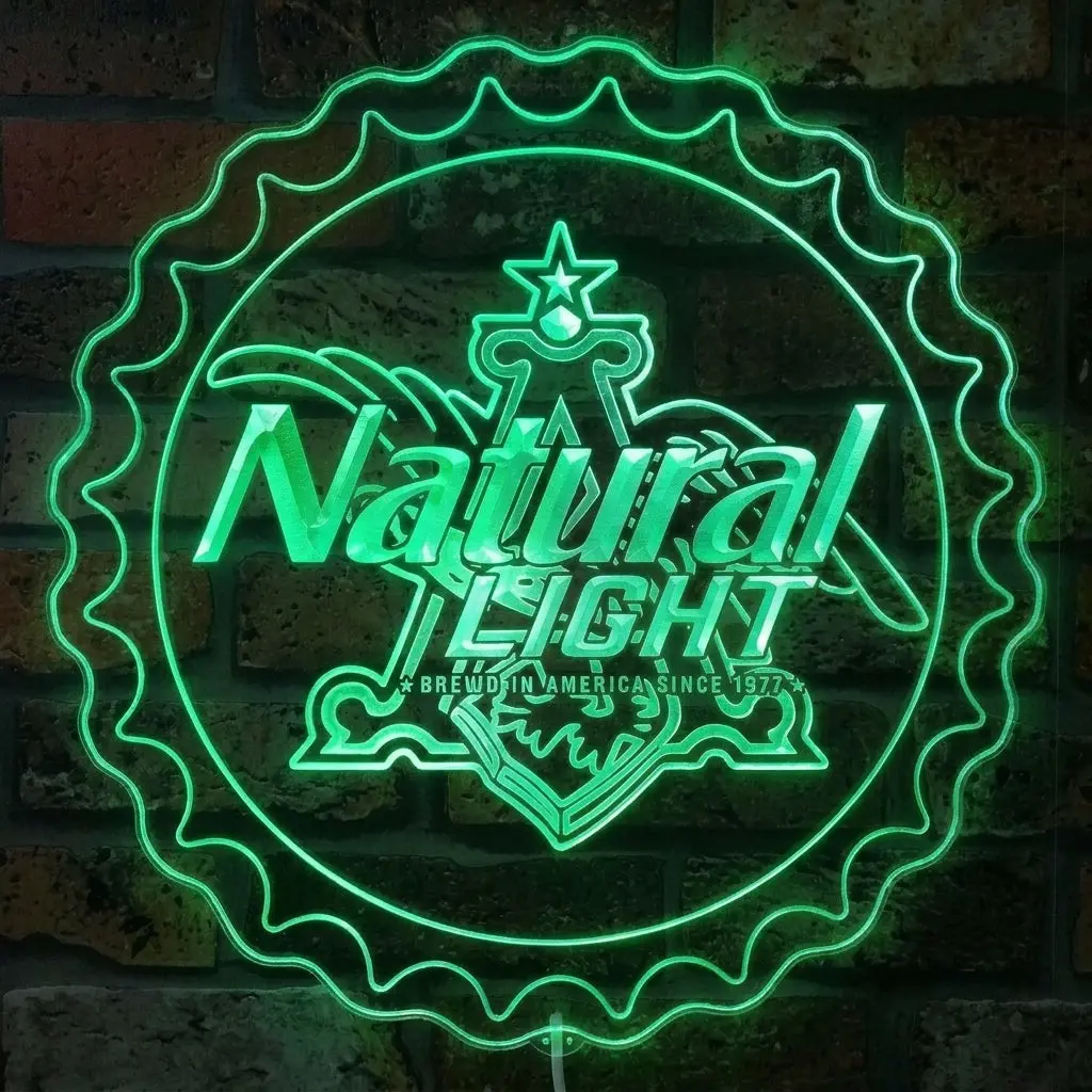 Natural Light Beer Bottle Cap Neon Led Sign With Dynamic Rgb Colors 3