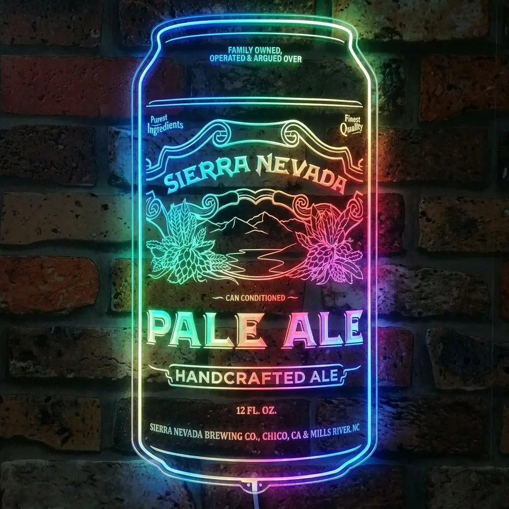 Sierra Nevada Pale Ale Beer Can Neon Led Sign With Dynamic Rgb Colors 1