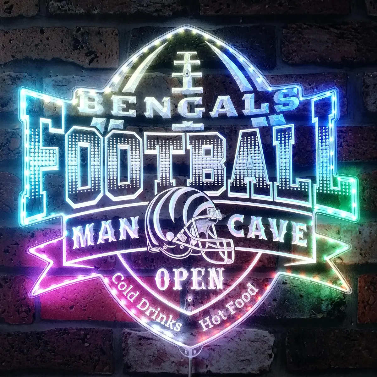 Nfl Cincinnati Bengals Sport Neon Led Sign With Dynamic Rgb Colors 1
