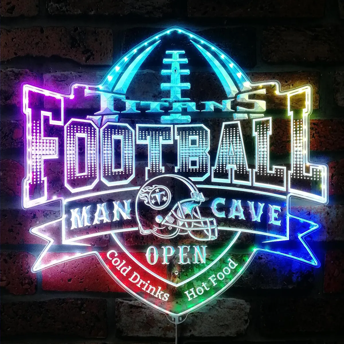 Nfl Helmet Tennessee Titans Neon Led Sign With Dynamic Rgb Colors 1