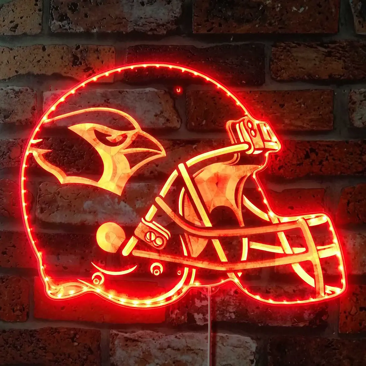 Nfl Helmet Arizona Cardinals Football Neon Led Sign With Dynamic Rgb Colors 3