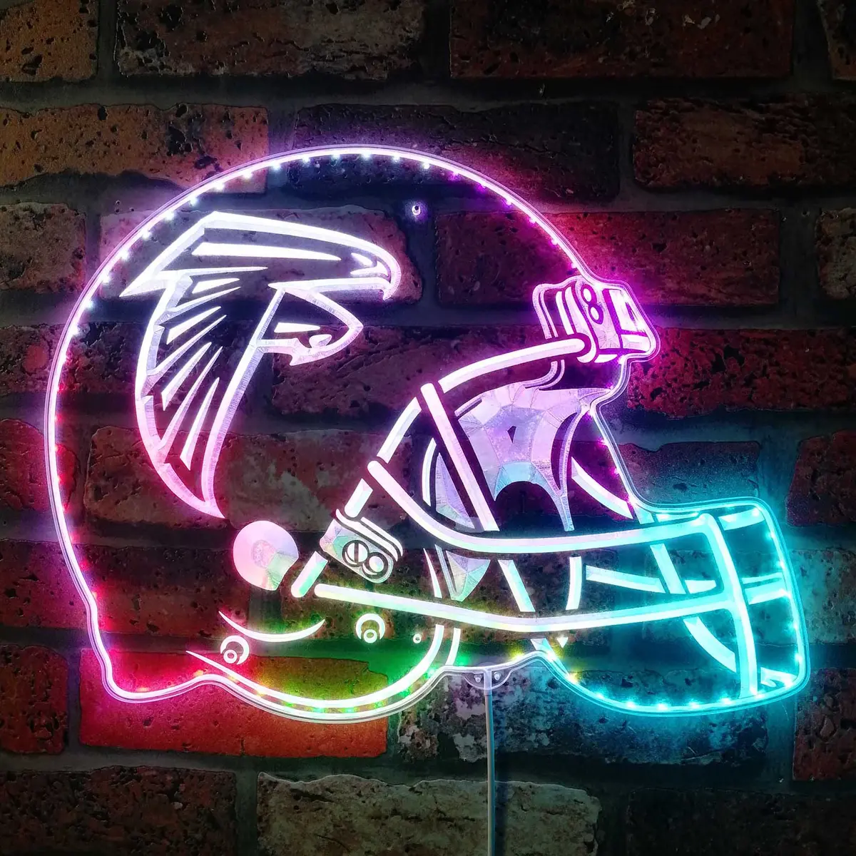 Nfl Helmet Atlanta Falcons Football Neon Led Sign With Dynamic Rgb Colors 1