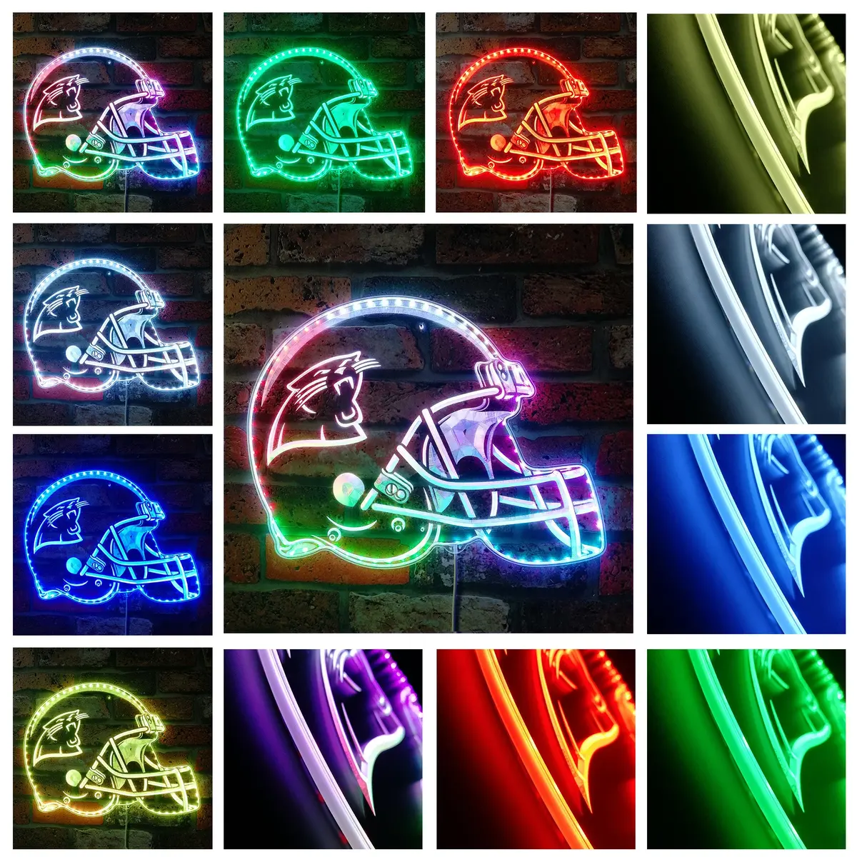 Nfl Carolina Panthers Sport Neon Led Sign With Dynamic Rgb Colors 2