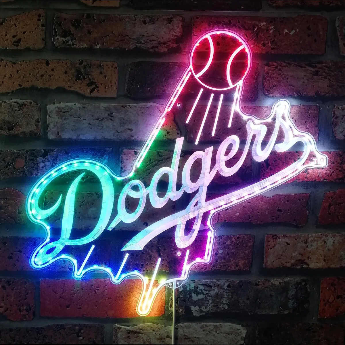 Los Angeles Dodgers Neon Led Sign With Dynamic Rgb Colors 1